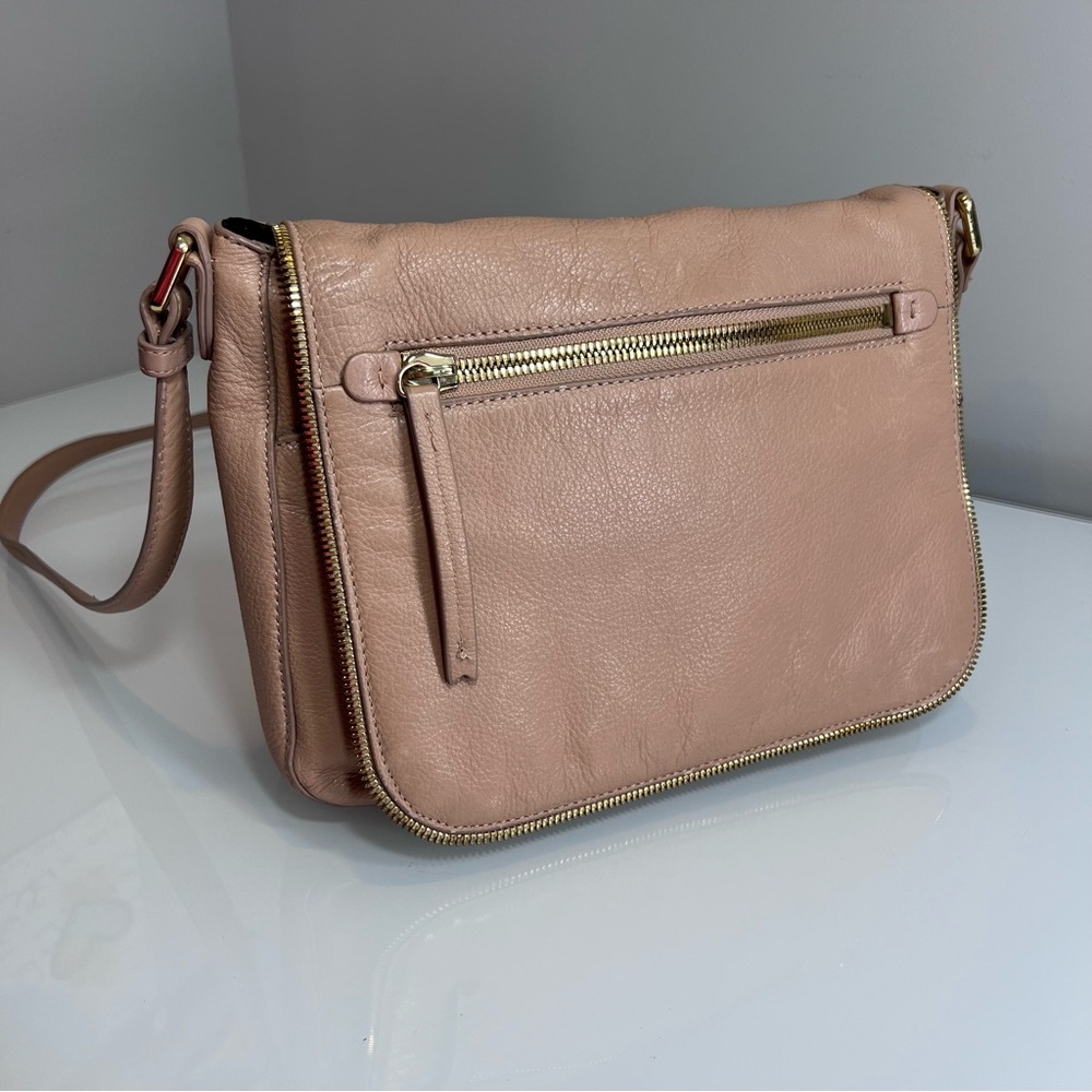 Margot tan beige neutral flap close genuine leather crossbody bag purse